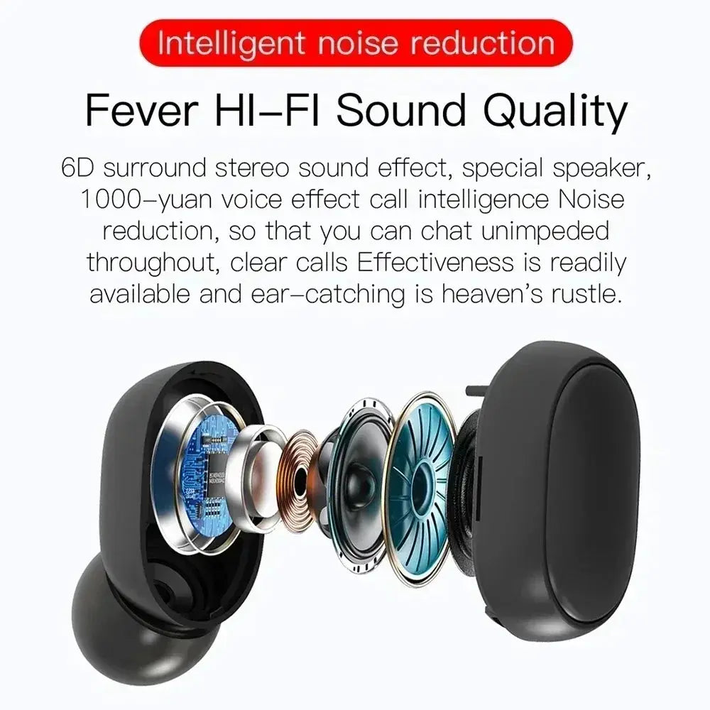 Auricolari Bluetooth wireless E6S Auricolare Bluetooth TWS Auricolari wireless Auricolari con cancellazione del rumore con cuffie con microfono - My Hashtag Shop
