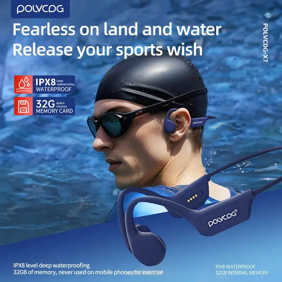Cuffie a conduzione ossea IPX8 32GB Bluetooth 5.3 Cuffie wireless con microfono Nuoto impermeabile 2024 Nuovo - My Hashtag Shop