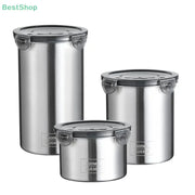 500/900/1400ml Storage Jars Stainless Steel Sealed Container Kitchen Barrel Fresh Bean Vegetable Coffee Organizer HASHTAG