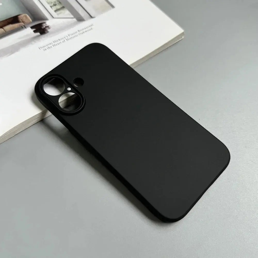 Custodia per telefono opaca in silicone nero pieno di lusso per iPhone 17 Air 16 15 14 13 12 11 Pro Max 16 15 14 Plus Cover posteriore Custodia morbida in TPU - My Hashtag Shop