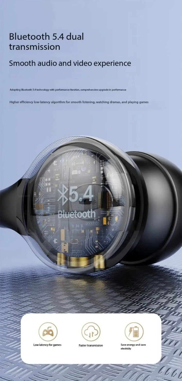 Nuova superficie a specchio Display digitale Clip per orecchio in silicone morbido Cuffie Bluetooth wireless con riduzione del rumore, alta definizione, senza perdita per lo sport - My Hashtag Shop