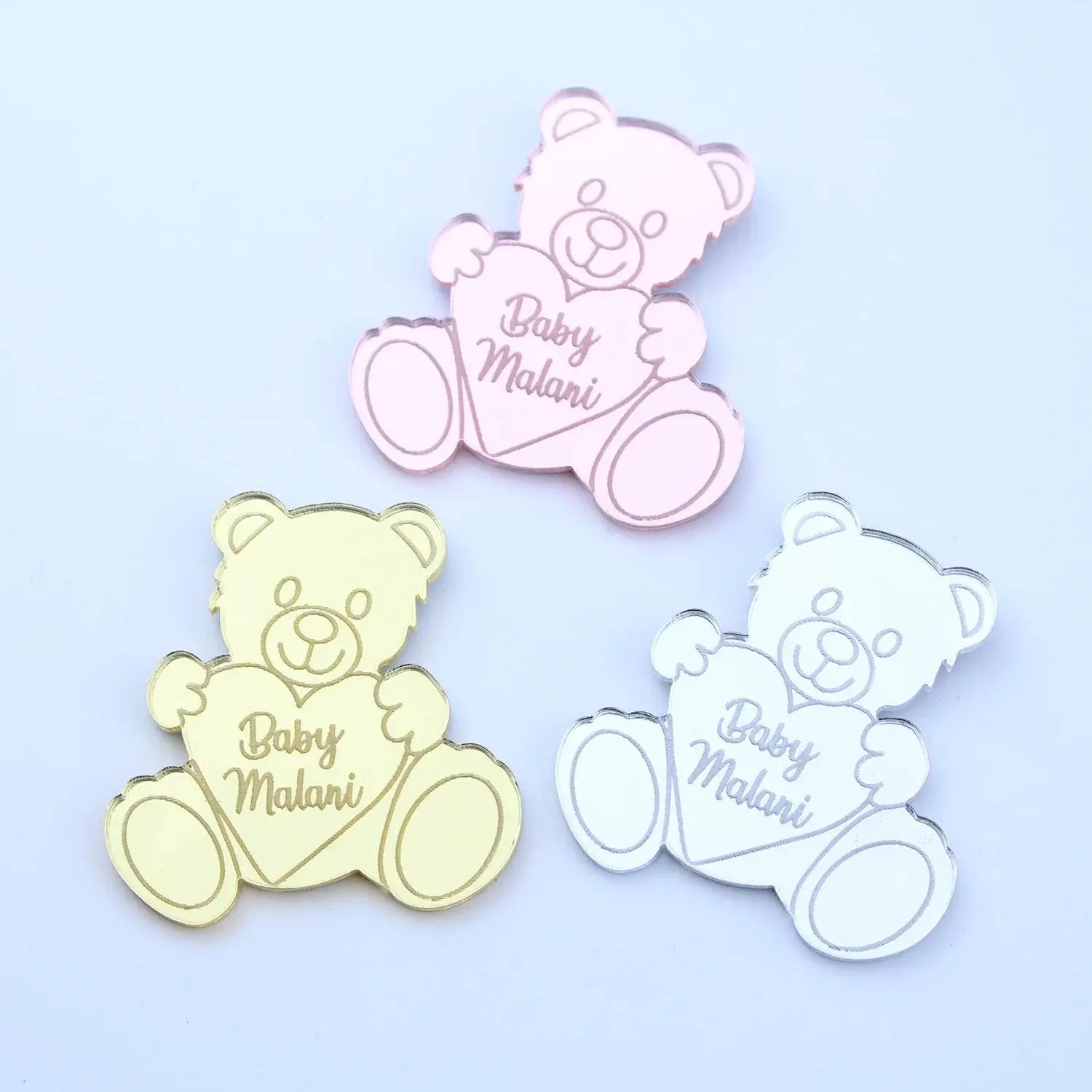 Personalized Engraved Gold Teddy Bear Tags. Liebe - Making Life Easier