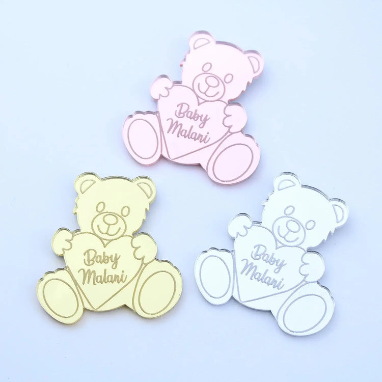 Personalized Engraved Gold Teddy Bear Tags. Liebe - Making Life Easier