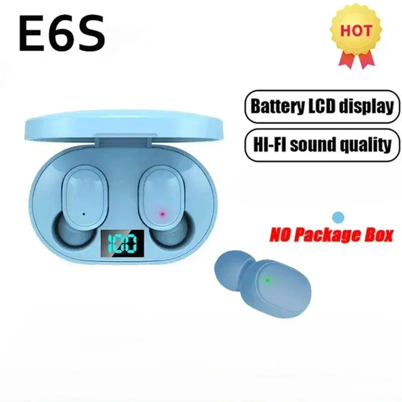 Auricolari Bluetooth wireless E6S Auricolare Bluetooth TWS Auricolari wireless Auricolari con cancellazione del rumore con cuffie con microfono - My Hashtag Shop