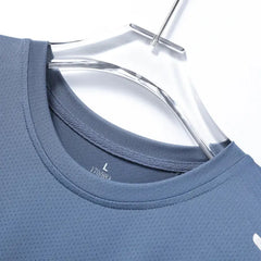 CHRLCK T-shirt da corsa ad asciugatura rapida da uomo T-shirt da pesca da escursionismo traspirante Morbida elasticità Sport all'aria aperta Camicia corta estiva HASHTAG