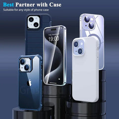 4 pezzi di vetro temperato per iPhone 16 15 14 13 12 11 Pro Max protezione dello schermo per iPhone 7 8 Plus X XS Max XR pellicola protettiva in vetro HASHTAG