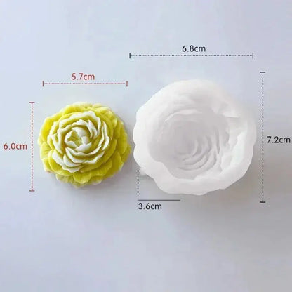 3D Peony Candle Silicone Mold. Liebe - Making Life Easier