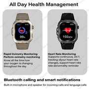 Orologio intelligente da uomo Bluetooth chiamata sonno frequenza cardiaca monitor sanitario torcia a LED esterna orologio sportivo impermeabile per Android IOS HASHTAG