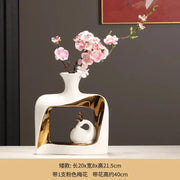 Vaso in ceramica di cervo Vaso di fiori secchi Vasi decorativi Fiori artificiali Ornamenti da tavolo Decorazione Artigianato Vasi idroponici HASHTAG