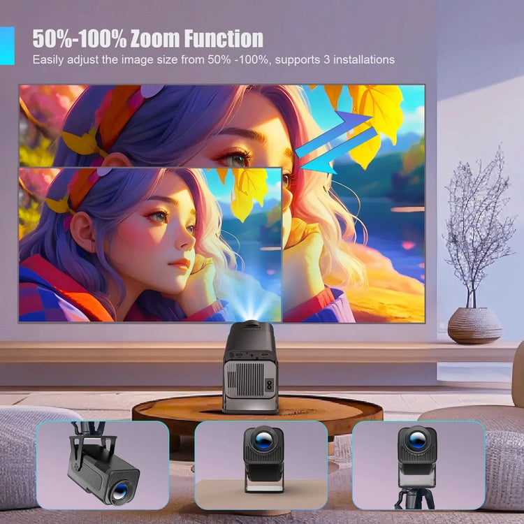 NNEOBA Android 13 Mini Projector Black-3