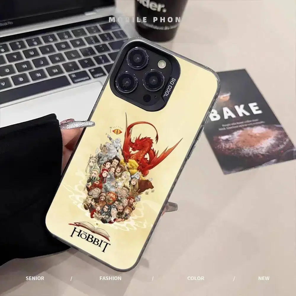 La custodia per telefono H-Hobbit Cool per IPhone 16 15 14 13 12 11 Pro Max Plus Cover posteriore antiurto color argento - My Hashtag Shop