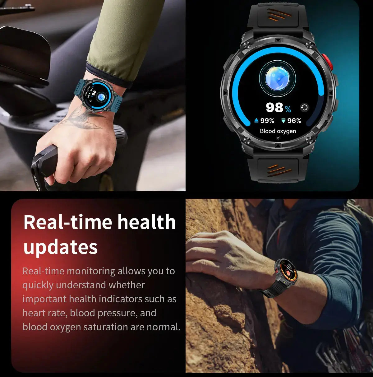 Nuovo T-REX3 Ultra 1100mAh Batteria SmartWatch 10ATM GPS impermeabile Bussola Torcia 1.7 "AMOLED HD Chiamata Sport Smart Watch da uomo - My Hashtag Shop