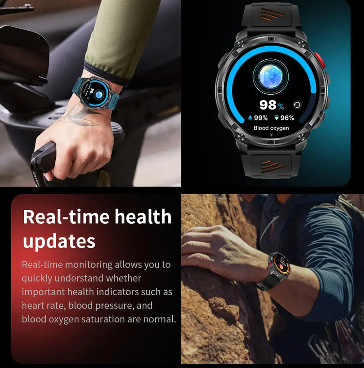 Nuovo T-REX3 Ultra 1100mAh Batteria SmartWatch 10ATM GPS impermeabile Bussola Torcia 1.7 "AMOLED HD Chiamata Sport Smart Watch da uomo - My Hashtag Shop