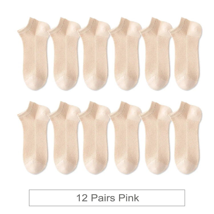Woman Cotton Socks Short Thin Mesh Breathable Liebe - Making Life Easier