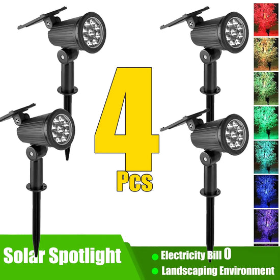 Luci solari paesaggistiche Faretto da parete interrato regolabile a 9 LED Illuminazione esterna impermeabile IP65 per percorso da giardino 1-4 pezzi