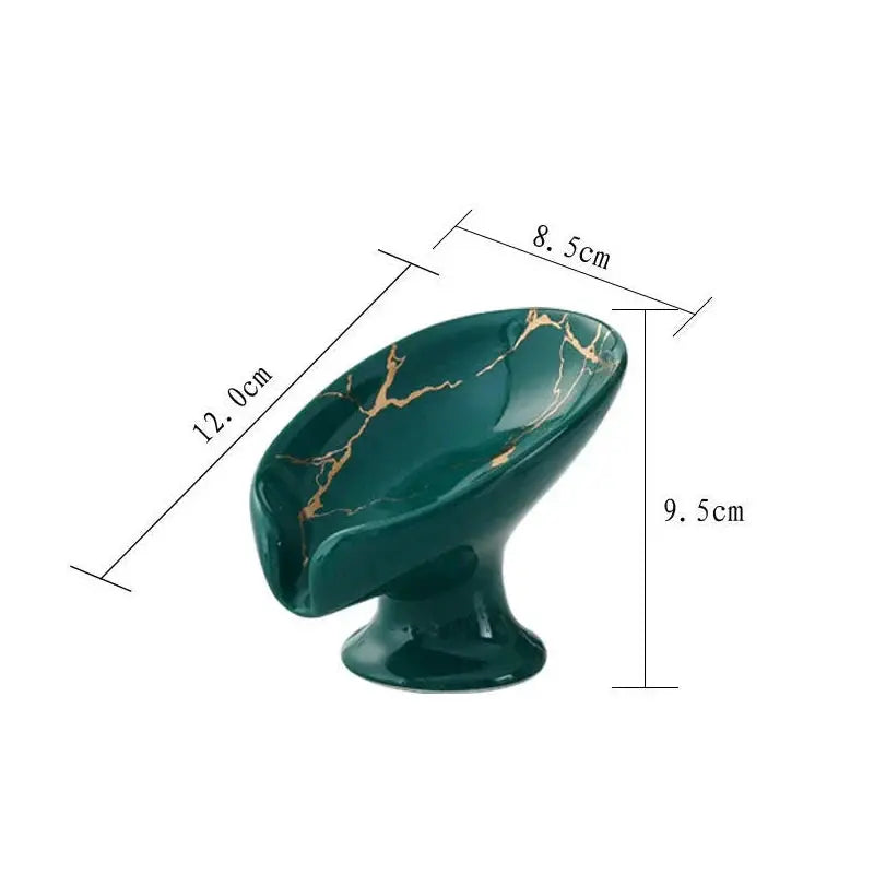 Ceramic Leaf shower soap holder, bathroom or kitchen drain hole tray. - HASHTAG