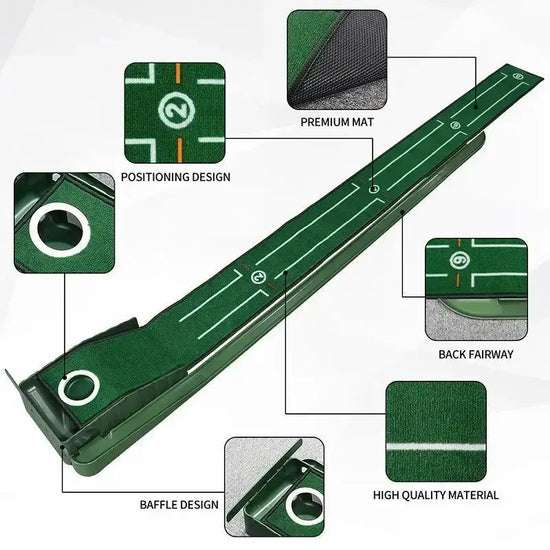 Mini tappetino da golf verde Putter portatile per pratica di golf per interni ed esterni PM015 - My Hashtag Shop