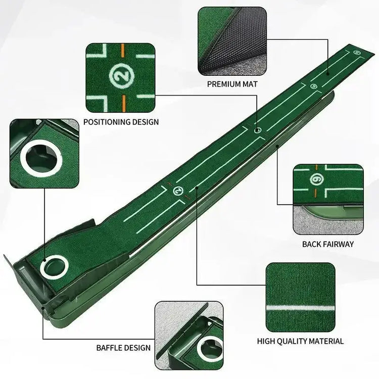 Mini tappetino da golf verde Putter portatile per pratica di golf per interni ed esterni PM015 - My Hashtag Shop