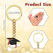 20 Graduation Gifts: "Happy Graduation" Cap-Shaped Keychain. Metal Material, Suitable for Graduation/Back to School G HASHTAG