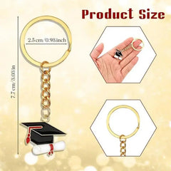 20 Graduation Gifts: "Happy Graduation" Cap-Shaped Keychain. Metal Material, Suitable for Graduation/Back to School G HASHTAG