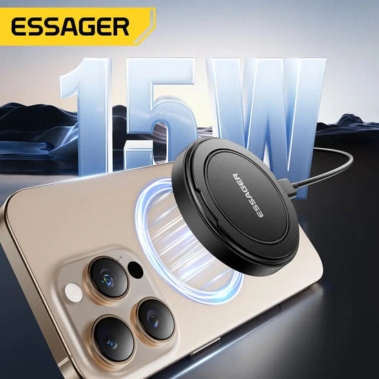 Caricabatterie wireless magnetico Essager con supporto 15W ricarica rapida per iPhone16 15 14 13Pro Max Airpods Mini caricabatterie per telefono wireless - My Hashtag Shop