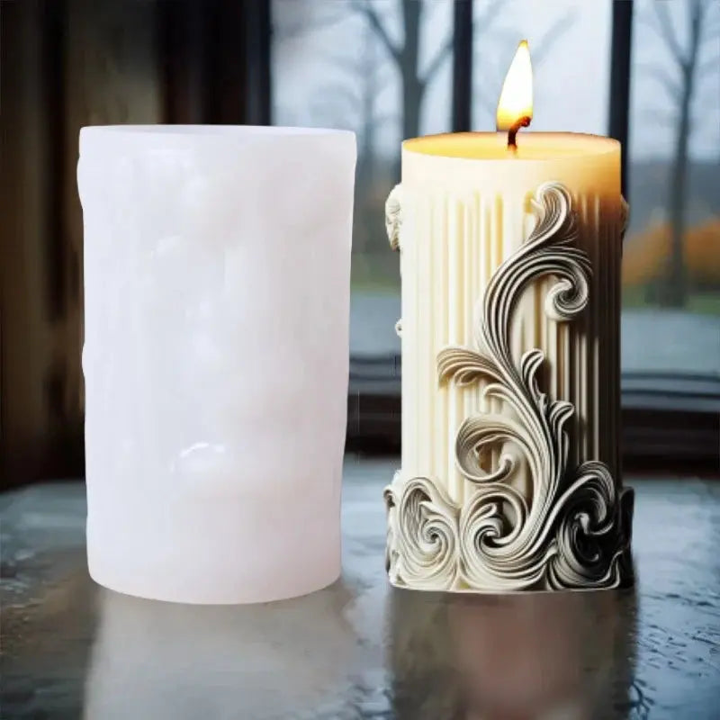 Silicone Mold Flower Lavender Gypsum Cylindrical Candle Making Liebe - Making Life Easier