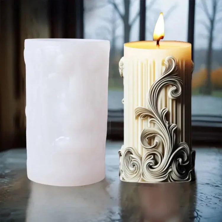 Silicone Mold Flower Lavender Gypsum Cylindrical Candle Making Liebe - Making Life Easier