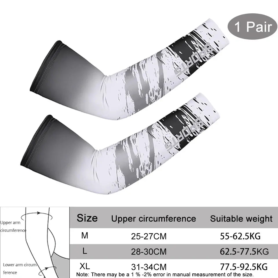 1 pezzo traspirante protezione UV ad asciugatura rapida maniche da braccio da corsa gomitiera da basket parabraccia fitness scaldamuscoli sportivi da ciclismo - My Hashtag Shop