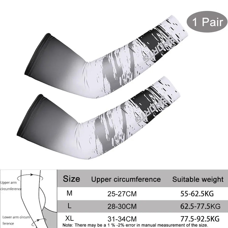 1 pezzo traspirante protezione UV ad asciugatura rapida maniche da braccio da corsa gomitiera da basket parabraccia fitness scaldamuscoli sportivi da ciclismo - My Hashtag Shop