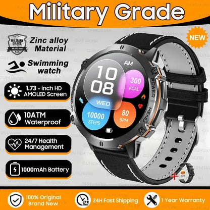 Nuovo Militare T-Rex3 1000mAh Batteria SmartWatch Da Uomo 10ATM Impermeabile GPS Bussola da 1.73 pollici AMOLED Schermo Chiamata Sport Smartwatch My Hashtag Shop