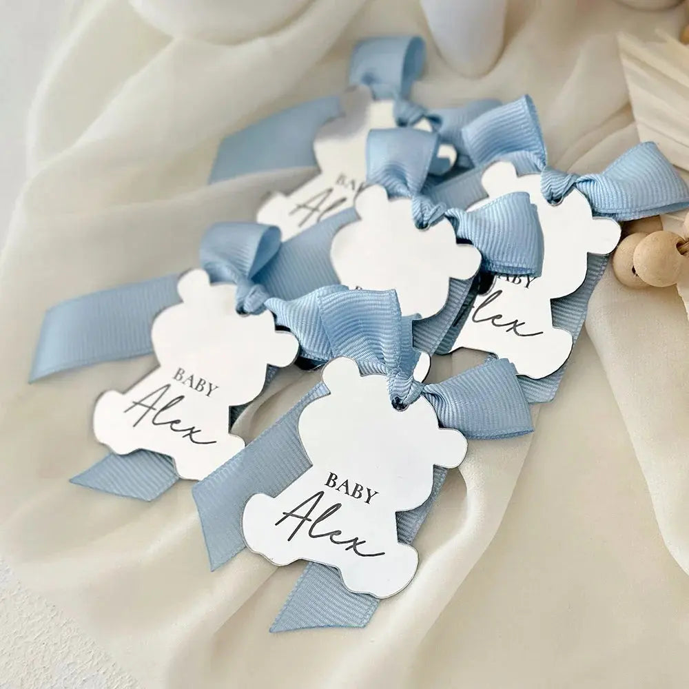 Baby shower name tags elegant acrylic. Liebe - Making Life Easier