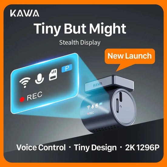 2K KAWA MINI 3 Pro Telecamere per Auto DVR Piccola Dash Cam 24 Parcheggio Auto Videoregistratore WiFi APP Controllo Vocale Dashcam per Auto - My Hashtag Shop