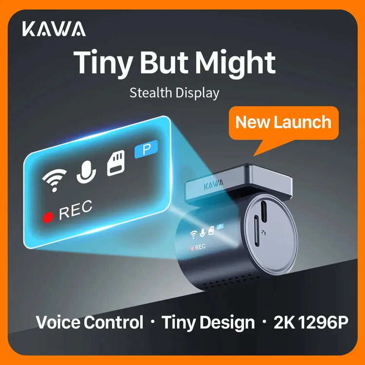 2K KAWA MINI 3 Pro Telecamere per Auto DVR Piccola Dash Cam 24 Parcheggio Auto Videoregistratore WiFi APP Controllo Vocale Dashcam per Auto - My Hashtag Shop