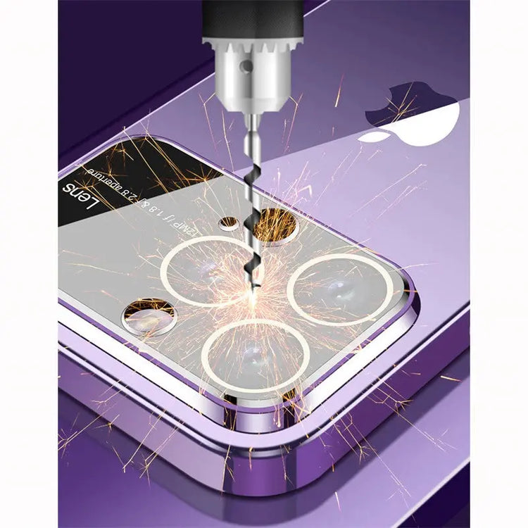Custodia protettiva per fotocamera con obiettivo in vetro duro trasparente per PC con placcatura di lusso per iPhone 15 13 11 12 14 Pro Max Copertura completa per paraurti trasparente - My Hashtag Shop