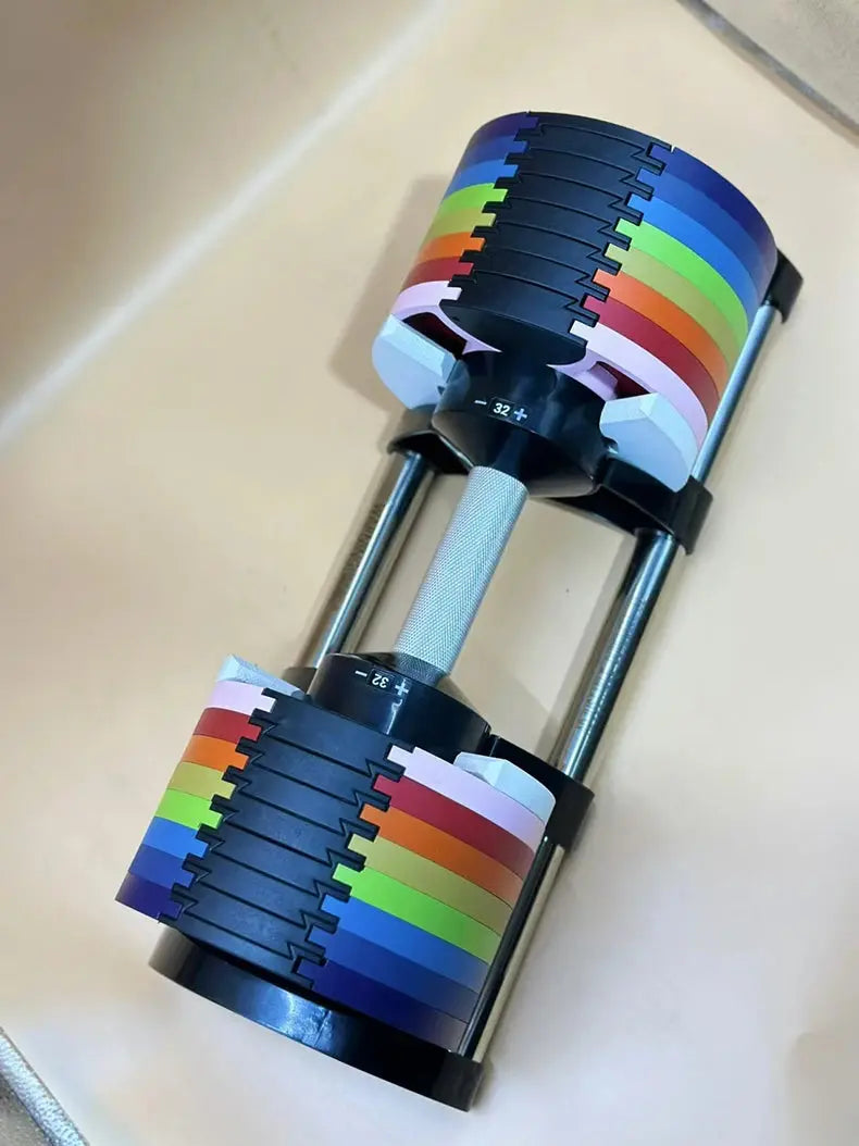 Set manubri rotondi regolabili, seconda generazione, aumento 2 kg, 24 kg, 36 kg, fitness, appena aggiornato - My Hashtag Shop