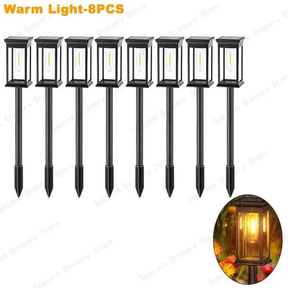 Luci solari a LED impermeabili per vialetto da giardino - Illuminazione automatica del percorso Illuminazione paesaggistica esterna Accensione/spegnimento automatico al tramonto