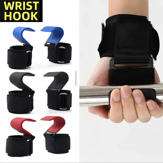 2 pezzi antiscivolo gancio per sollevamento pesi coppia di cinghie sollevamento pesi stacco mento pull up e esercizio fitness gancio allenamento - My Hashtag Shop
