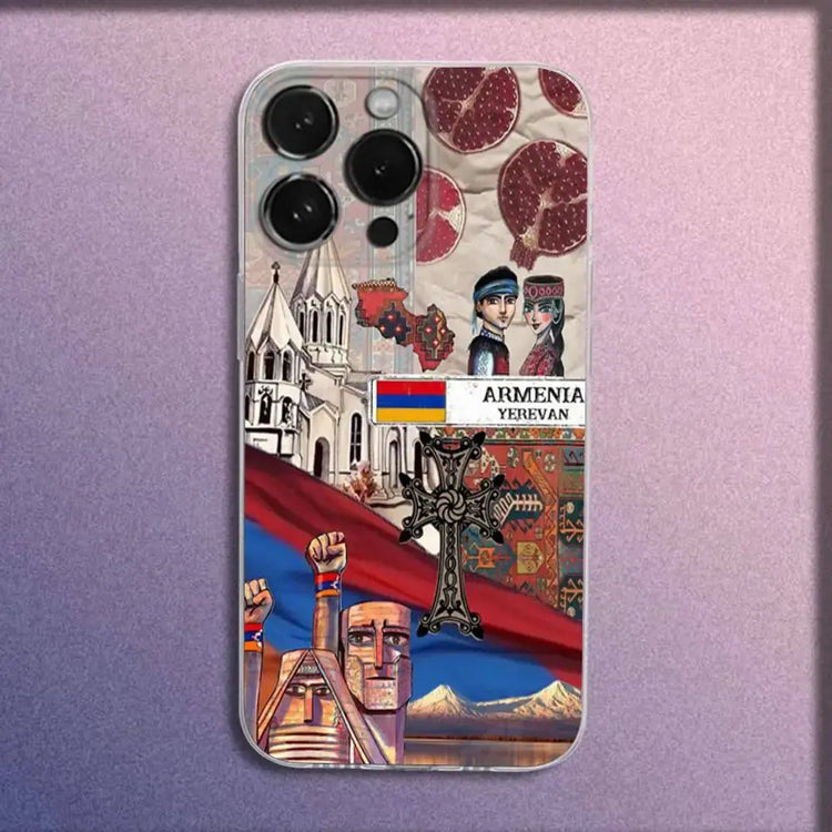 Custodia per telefono armeno Dedo Babo A-Artsakh per iPhone 16,15,14,13,12,11 Plus,Pro,Max,XR,XS,Plus,E,Mini Cover trasparente - My Hashtag Shop