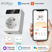 Tuya Smart Home Spine intelligenti Presa Wi-Fi Termostst Regolatore di temperatura Termostato Timer Wifi 16A Presa Spina Smart HASHTAG