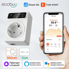 Tuya Smart Home Spine intelligenti Presa Wi-Fi Termostst Regolatore di temperatura Termostato Timer Wifi 16A Presa Spina Smart HASHTAG
