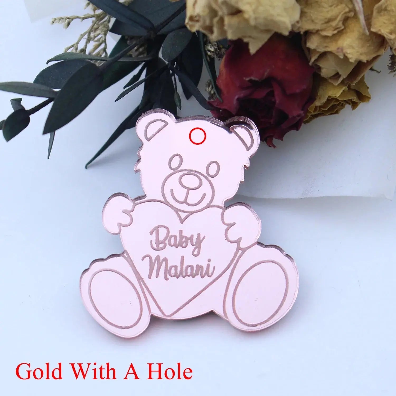 Personalized Engraved Gold Teddy Bear Tags. Liebe - Making Life Easier