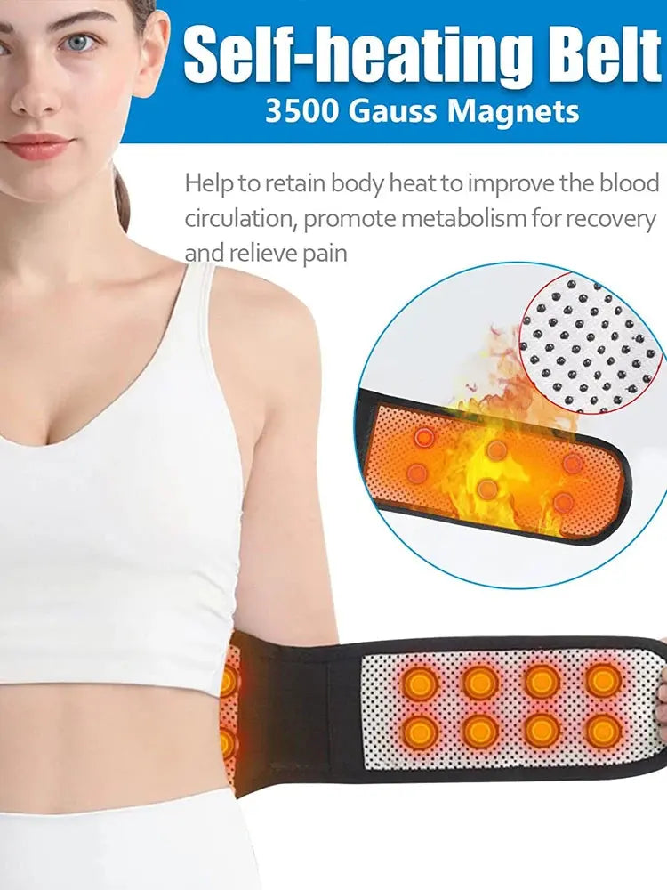 Vita regolabile Tormalina Terapia magnetica autoriscaldante Cintura di supporto per la vita posteriore Fascia per massaggio con tutore lombare Assistenza sanitaria - My Hashtag Shop