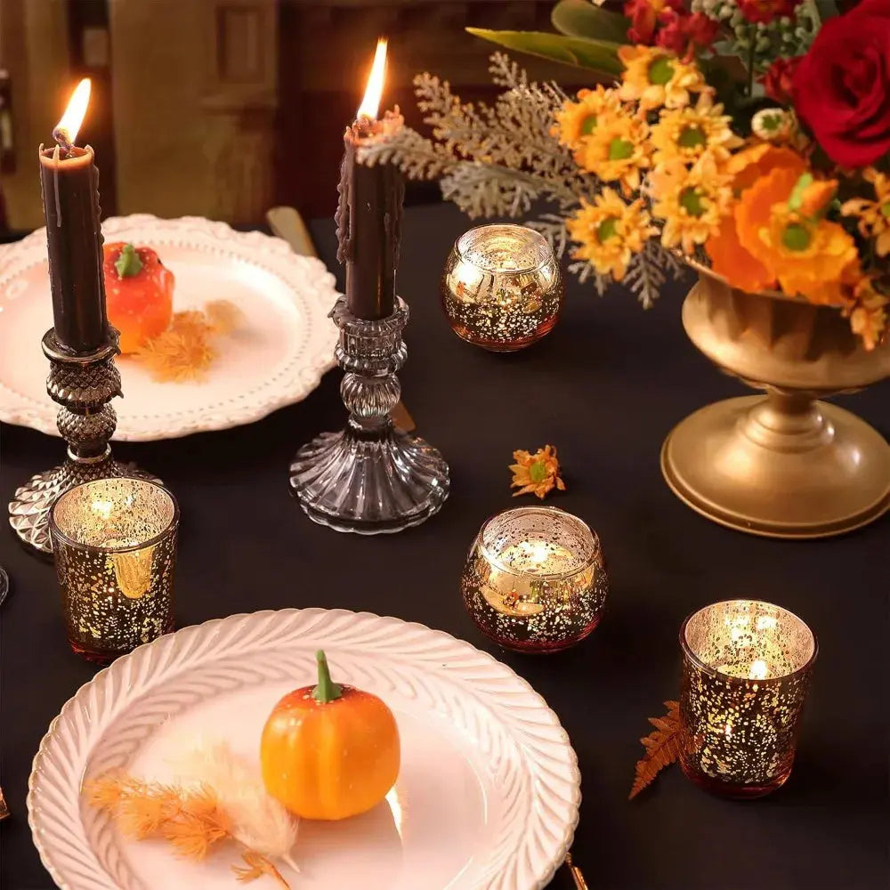 Mercury Glass Tealight Candle Holders - HASHTAG