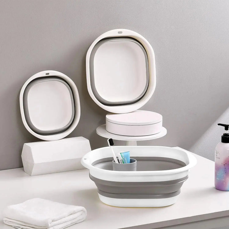 Wash Basin Laundry Baskets 3 Pack Collapsible Tub Space Saving. - HASHTAG