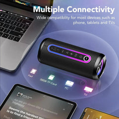 Altoparlanti Bluetooth, altoparlante wireless portatile con suono stereo ad alto volume da 30 W, BT5.4, impermeabile IP7, riproduzione 24 ore su 24, altoparlante portatile HASHTAG