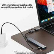Hub USB C Hub USB 3.0, prolunga USB 7 in 1 in alluminio, splitter USB con USB 3.0, 4 porte USB 2.0 e 2 USB C Distributore USB HASHTAG