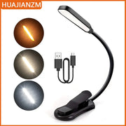 7 LED Reading Light USB Rechargeable Reading Lamp 3 Level Warm Cool White Night Light Flexible Portable Daylight Easy to Clip HASHTAG