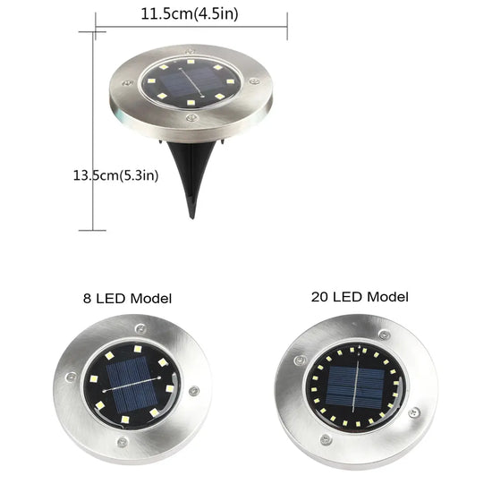 4 pezzi di energia solare per esterni luce da terra percorso solare per esterni luci da ponte cortile vialetto prato patio giardino decorazione lampada