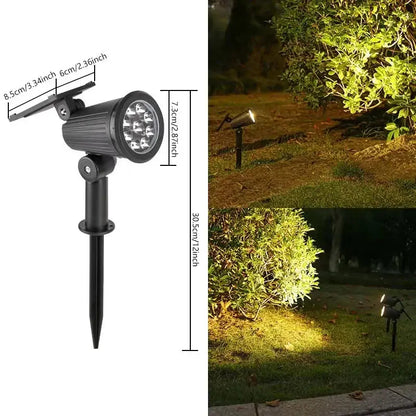 Luci solari paesaggistiche Faretto da parete interrato regolabile a 9 LED Illuminazione esterna impermeabile IP65 per percorso da giardino 1-4 pezzi