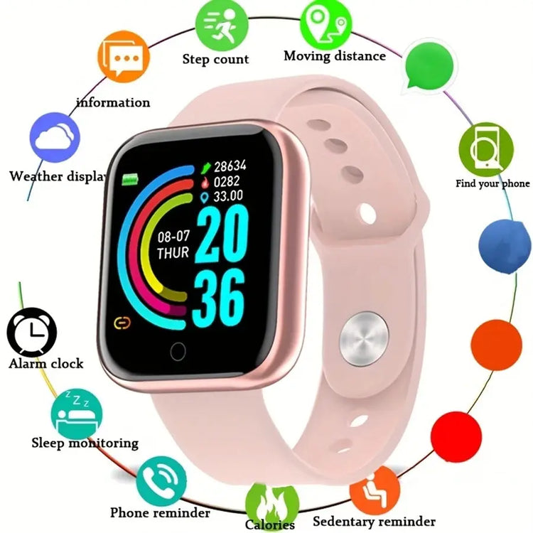 Smartwatch Uomo Donna Orologi da polso Smart Watch Messaggio Fitness Monitor Bracciale Regalo di compleanno Orologio elettronico per Android IOS - My Hashtag Shop